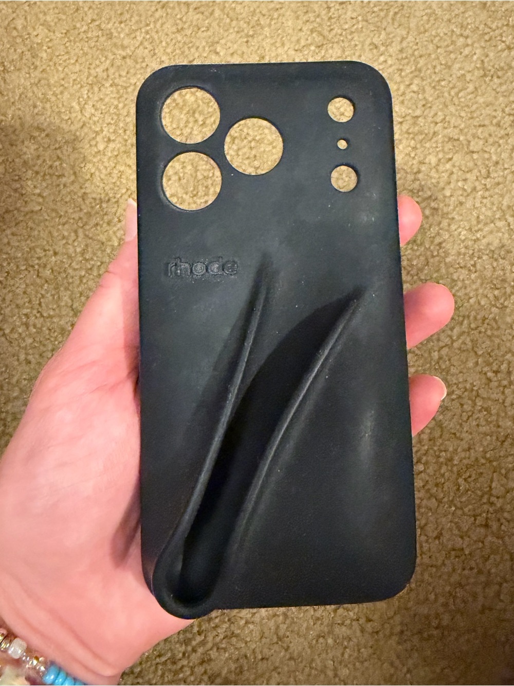 RHODE Black Silicone Phone Case with Grip Curve